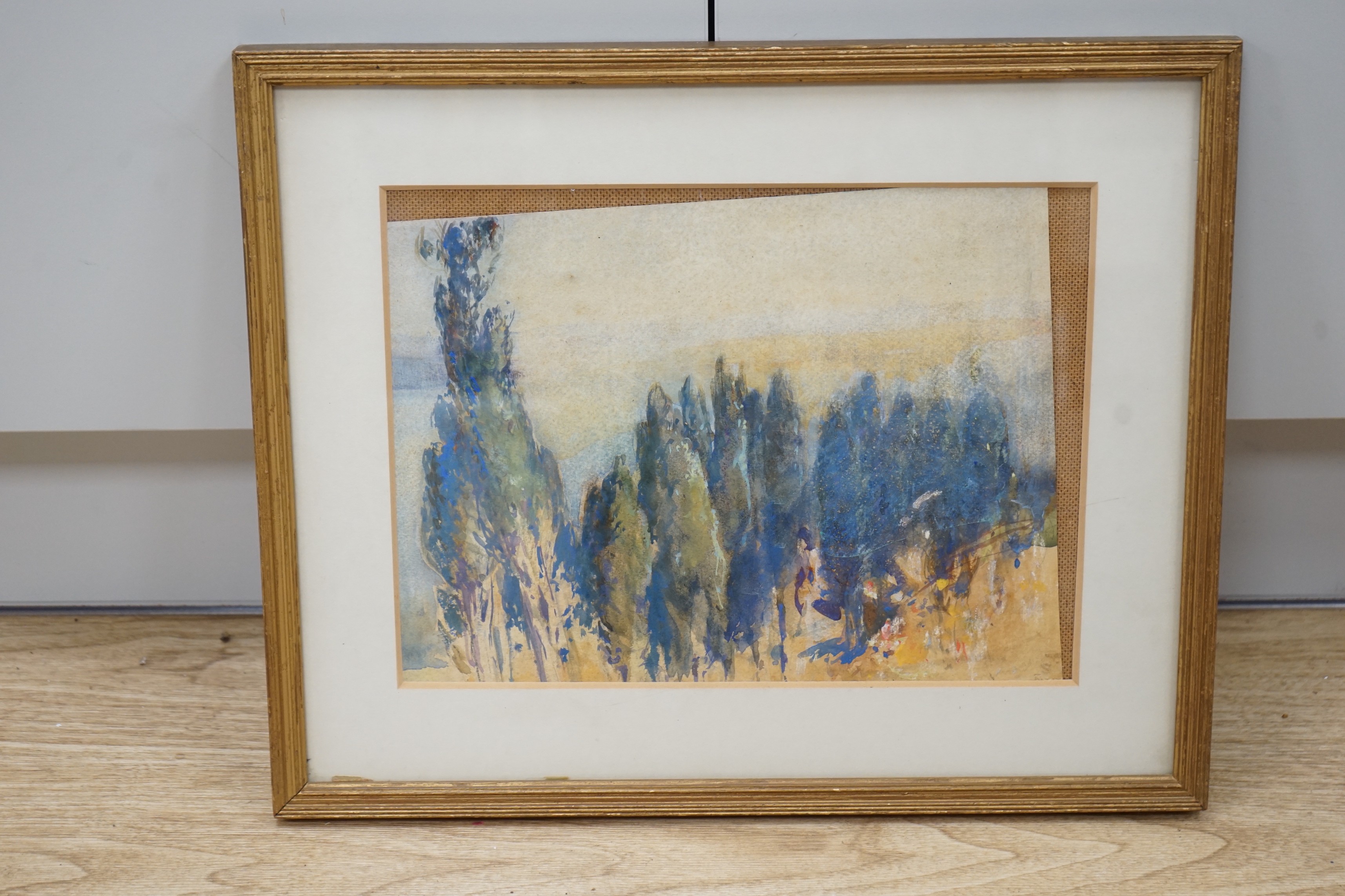 Henry Simpson (1853-1921), watercolour, View in Italy, label verso, 24 x 33cm